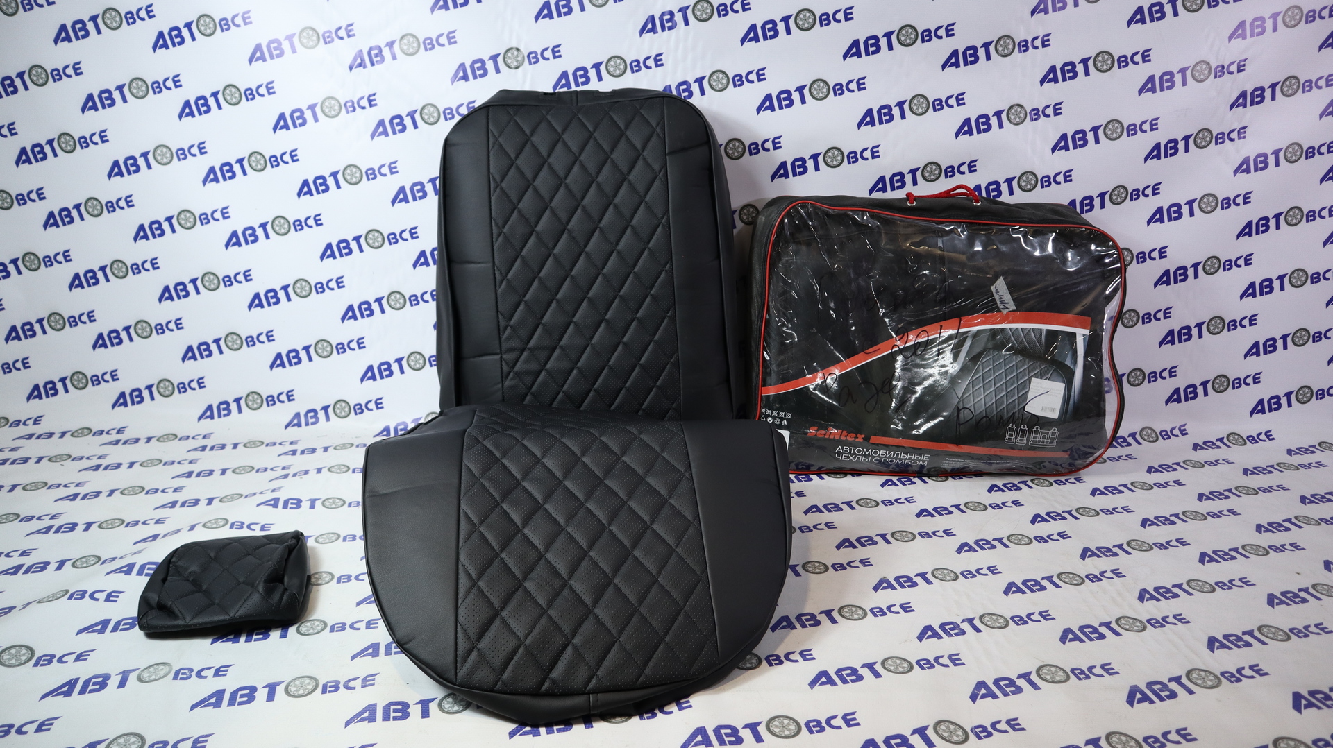 Чехлы сидений ВАЗ-2190 Prestige с 2011г раздельные экокожа черный РОМБ SEINTEX